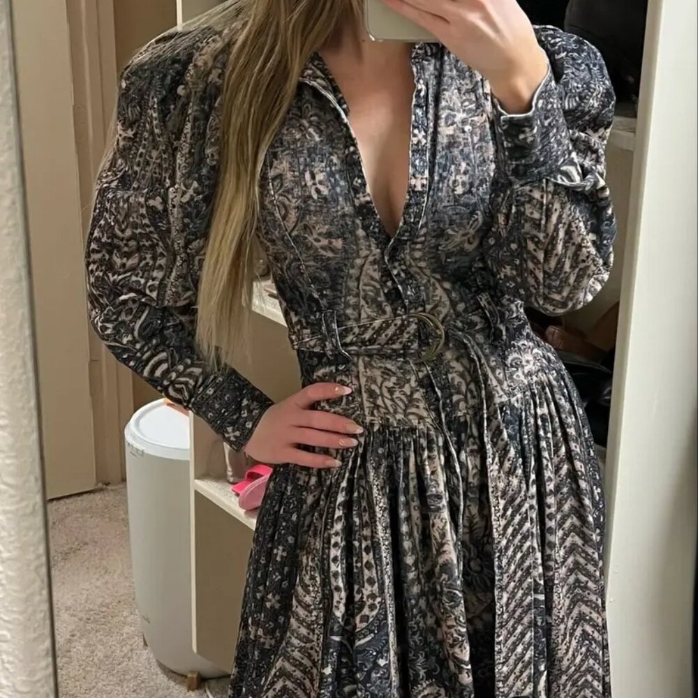 Ulla Johnson Lucinda Puff Sleeve Victorian Inspired Collared Maxi Dress size 2 - Picture 13 of 14